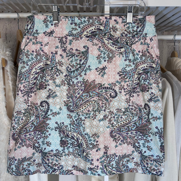 Talbots Dresses & Skirts - Talbots Women's Size 12 Pastel Paisley Floral Knee Length A-Line Skirt #0147